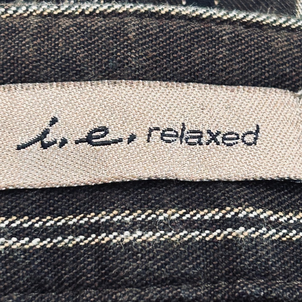 ie relaxed Womens Pinstripe Cropped Pants Brown Straight‎ Leg Size 12 - Picture 8 of 10